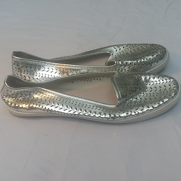 Silver Synthetic Leather Slip On's athletic wear - Picture 5 of 12